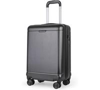 JLY Matte Metallic Black Suitcase - Premium100% German Bayer Polycarbonate Expandable Design Superior Organisation TSA Security Lock Ultra-Quiet Wheels (Metallic Black, Small (56cm))