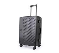 JLY Medium Check-in Suitcase, Aluminium Handle, TSA Locks, Steel Black