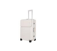 JLY Medium Suitcase 24' Inch Hard Shell Checked Luggage - Lightweight, Durable with Built-in Cupholder, TSA Lock, Dual Spinner Wheels in White JLY White Medium