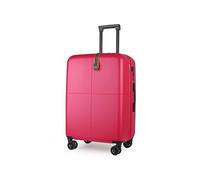 JLY Medium Suitcase Check in Expandable Hard Shell Luggage with 4 Spinner Wheels, TSA Lock, Covestro Polycarbonate, Wet/Dry Pockets, Lightweight Travel Bag - Berry Red