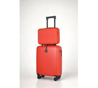 JLY Premium 100% Makrolon PC 2 PCS Suitcase Set | Vanity + Cabin Luggage in Burnt Orange | Size: 2 Pack JLY Burnt Orange 2 Pack