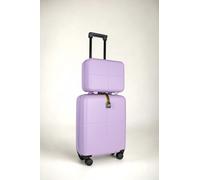 JLY Premium 100% Makrolon PC 2 PCS Suitcase Set | Vanity + Cabin Luggage in Lilac | Size: 2 Pack JLY Lilac 2 Pack