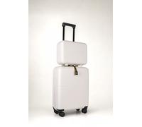 JLY Premium 100% Makrolon PC 2 PCS Suitcase Set | Vanity + Cabin Luggage in Off-White | Size: 2 Pack JLY Off-White 2 Pack