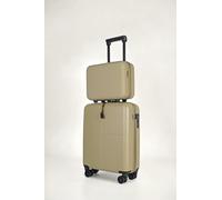 JLY Premium 100% Makrolon PC 2 PCS Suitcase Set | Vanity + Cabin Luggage in Olive | Size: 2 Pack JLY Olive 2 Pack