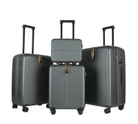 JLY Premium 4-Piece Luggage Set - Hard Shell Vanity Case, Cabin, Medium & Large Expandable Spinner Suitcases, Lightweight Polycarbonate Travel Set with TSA Lock & Waterproof Organiser - Trench Teal