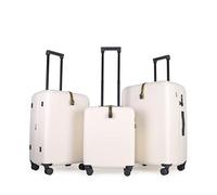 JLY Premium Hard Suitcase Set of 3 - 100% German Covestro Polycarbonate Luggage with 4 Spinner Wheels, TSA Lock, Superior Organisation - Small + Medium + Large - Alabaster White