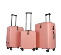 JLY Premium Hard Suitcase Set of 3 - 100% German Covestro Polycarbonate Luggage with 4 Spinner Wheels, TSA Lock, Superior Organisation - Small + Medium + Large - Blush Peach