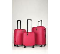 JLY Premium Suitcase Set, 100% Bayer PC, TSA Lock, Ultra-Quiet Wheels (3 Pcs) in Red | Size: 3 Pack JLY Red 3 Pack