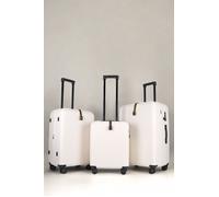 JLY Premium Black Suitcase Set 100% German Bayer Polycarbonate Superior Organisation TSA Security Lock Ultra-Quiet Wheels (3 Piece, Ivory White, S (55cm), M (68cm), L (77.5cm))