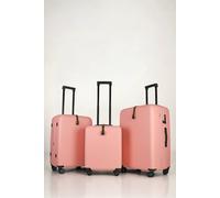 JLY Premium Suitcase Set, 100% Makrolon PC, 3PCS with Expandable Check-In in Peach | Size: 3 Pack JLY Peach 3 Pack