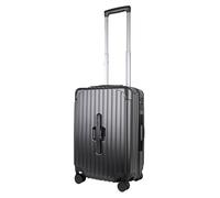 JLY Small Cabin Suitcase - Hard Shell Carry On Luggage with TSA Lock, Spinner Wheels, Cupholder & Waterproof Pocket (Onyx Black)