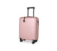 JLY Small Cabin Suitcase Lightweight Carry-On Luggage, Hard Shell 100% Covestro Polycarbonate, TSA Lock, Silent Wheels, Waterproof Pocket, Airline Approved Hand Luggage - Rose Pink