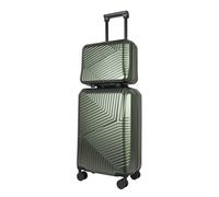 JLY Swirf 2-Piece Travel Suitcase Set Hunter Green - Cabin Spinner Luggage with Coordinated Vanity Case, TSA Lock, Smooth Wheels & Waterproof Interior