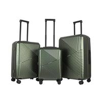 JLY Swirf 3-Piece Hard Shell Luggage Set Hunter Green - Cabin, Medium, and Large Spinner Suitcases with TSA Locks, 360 Wheels, and Smooth Handles