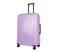 JLY Swirf Large Luggage - Mauve Lilac Checked Suitcase with Spinner Wheels, TSA Lock, Cup Holder, Organised Interior and Hard Shell for Long Trips