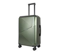 JLY Swirf Medium Hard Shell Luggage - Hunter Green Checked Travel Suitcase with 360 Spinner Wheels, Secure TSA Lock, and Aluminium Handle