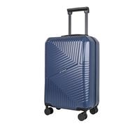 JLY Swirf Small Cabin Luggage Oxford Blue - Polycarbonate Carry-On Suitcase with Cup Holder, 360 Spinner Wheels, TSA Lock, Soft Lining, Ideal for Short Trips