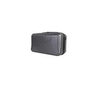 JLY Swirf Travel Makeup Case - Charcoal Grey Hard Shell Vanity Bag with Shoulder Strap & Waterproof Interior, 40×20×25cm