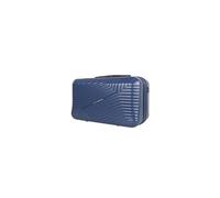 JLY Swirf Travel Makeup Case - Oxford Blue Cosmetic Organiser with Strap, Hard Shell Vanity Box for Travel, 40×20×25cm