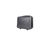 JLY Swirf Travel Vanity Case - Compact Hard Shell Cosmetic Organizer with Waterproof Pocket - Charcoal Grey Makeup Case for Carry On, Toiletries & Beauty Essentials
