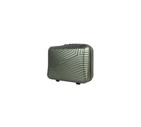 JLY Swirf Travel Vanity Case - Compact Hard Shell Cosmetic Organizer with Waterproof Pocket - Hunter Green Makeup Case for Carry On, Toiletries & Beauty Essentials