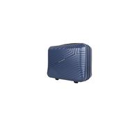 JLY Swirf Travel Vanity Case - Compact Hard Shell Cosmetic Organizer with Waterproof Pocket - Oxford Blue Makeup Case for Carry On, Toiletries & Beauty Essentials