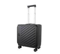 JLY Urban Nomad Zipperless Carry-On Suitcase - Covestro Polycarbonate Hard Shell Cabin Luggage with Smart Front Access, Dual TSA Locks, 360° Spinner Wheels, Aluminium Handle - Midnight Black