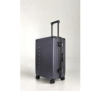 100% Polycarbonate Zipperless Large Suitcase, Hardshell Check in Luggage with Double TSA Locks and 4 Wheels, Aluminium Alloy Handle, Flight Case for Travel in Dark Grey