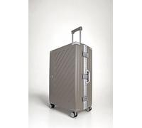 JLY Zipperless Polycarbonate Suitcase, Hard Shell, TSA Lock, 4 Wheels in Khaki | Size: Large JLY Khaki Large