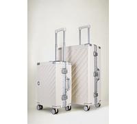 Zipperless Suitcase Set, PC Hard Shell, Carry On & Check In, TSA Lock JLY White 1 Pack