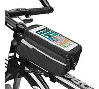 Jlyifan Bike Phone Mount Front Frame Bag Bicycle Touch Screen Handlebar Case for iPhone 16 Pro, iPhone 16 15 14, 13, 12, iPhone 11 Pro Max XS Max XR Google Pixel 6 5 4a 5G OnePlus Nord 2 (Black)