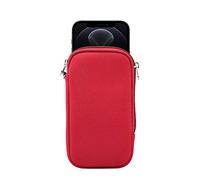 Jlyifan Neoprene Mobile Phone Sleeve Mesh Pocket Lanyard Case for iPhone 16,15 15 Pro 14 13 12 11 Pro iPhone X XS iPhone SE Samsung Galaxy S25 S24 S23 S22 S11 S10e A01 Google Pixel 8a (M, Red)