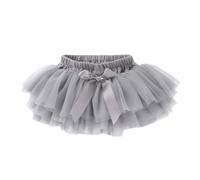 Jlywjx Infant Newborn Baby Girls Soft Fluffy Tutu Skirt Shorts Solid Bowknot Party Carnival Mesh Tulle Tutu Skirt Clothes (Grey, 6-12 Months)