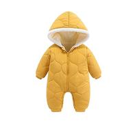 Jlywjx Newborn Baby Bear Onesie Outfit Suit Girls Boys Fleece Jumpsuit Romper Hooded Coat Winter Clothes Outwear Snowsuit Features: Long Sleeve Leotard Toddler (Gold, 0-3 Months)