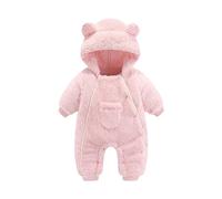 Jlywjx Newborn Baby Bear Onesie Outfit Suit Girls Boys Fleece Jumpsuit Romper Hooded Coat Winter Clothes Outwear Snowsuit Shirts Size 6 Girls (Red, 3-6 Months)