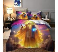 JLZBXCUER Jesus - Religion Duvet Cover 3 PCS Hotel Quality Quilt Cover Bedding Sets Bed Covers with Pillowcases with Zipper Closure Breathable Stylish Comforter Single（135x200cm）