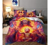 JLZBXCUER Jesus - Religion Duvet Cover Set 3 PCS Hotel Quality Quilt Cover Bedding Sets Bed Covers with Pillowcases with Zipper Closure Breathable Stylish Comforter Double（200x200cm）