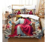 JLZBXCUER Jesus - Religion Duvet Cover Sets 3 PCS Hotel Quality Quilt Cover Bedding Sets Bed Covers with Pillowcases with Zipper Closure Ultra Soft Anti Allergic Microfiber Single（140x200cm）