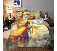 JLZBXCUER Jesus - Religion Duvet Cover Sets 3 PCS Hotel Quality Quilt Cover Bedding Sets Bed Covers with Pillowcases with Zipper Closure Ultra Soft Hypoallergenic Microfiber King（220x240cm）