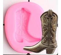JLZK 3D Cowboy Boot Silicone Molds Diy Party Cupcake Topper Cake Decorating Tools Cookie Baking Candy Clay Chocolate Moulds