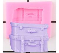 JLZK Suitcase Box Luggage Silicone Molds Cake Decorating Tools Cupcake Topper Fondant Mold Candy Chocolate Moulds