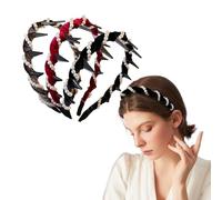 jlzlylkl 3 Pcs Vintage High Cranium Artificial Pearl Hairband for Women, Retro High Skull Pearl Headband, Chic Pearls Wide Teeth Headhoop,Elegant Bridal Artificial Beaded Lace Hairband For Women Girl