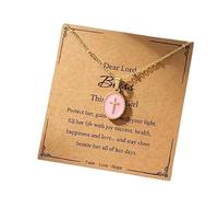 jlzlylkl Colorful Cross Necklace for Women Christian Gifts Cute Small Baptism Decorations for First Communion Baptism Birthday Jewelry