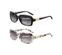 JM 2 Pack Classic Bifocal Reading Sunglasses Rectangular Stylish Sunglasses Readers for Women +2.75 All Black&Grey Tortoise