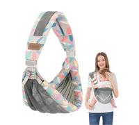 JM Baby Carrier, Baby Carrier Newborn from Birth, Adjustable Toddler Carrier Sideway, Ergonomic Child Carrier, Carrying Strap Baby, Babies from 0 to 36 Months, Toddlers up to 15 kg (Leaves A)