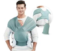 JM Baby Carrier Newborn Sling Extra Soft Belly Carrier Baby for Newborns from Birth, Without Ties & Knots, Baby Sling Children's Sling for Baby Newborns Within 16 kg (Green)