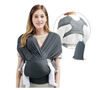 JM Baby Carrier Newborn Sling Extra Soft Belly Carrier Baby for Newborns from Birth, Without Ties & Knots, Baby Sling Children's Sling for Baby Newborns Within 16 kg (Grey)