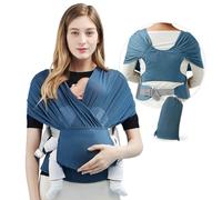 JM Baby Carrier Newborn Sling Extra Soft Belly Carrier Baby for Newborns from Birth, Without Ties & Knots, Baby Sling Children's Sling for Baby Newborns Within 16 kg (Blue)