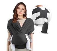 JM Baby Sling Elastic Baby Sling without Tying Ergonomic Baby Sling Breathable Sling for Hands Free Adjustable Baby Carrier from 3.6 kg to 15 kg (Black)