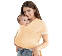 JM Baby Sling Newborn up to 15 kg, Belly Carrier Sling, Easy to Put on, Soft Cotton Elastic Sling Baby Carrier Newborn from Birth, Swaddle Wrap Baby with 5.30 m Length (Yellow)